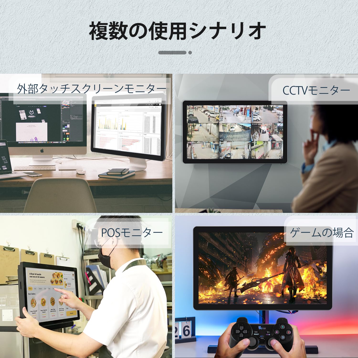 Amazon.co.jp: TouchWo 27 インチの容量性産業多タッチ画面のモニター